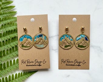 Orecchini botanici a forma di montagna