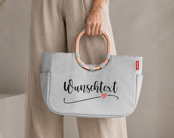 Bolso Reisenthel Loopshopper personalizado (M) en varios colores con texto personalizado - idea de regalo de diseño | incluye bolsillo interior, regalo para la familia