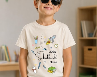 Transferencia DTF para el primer día de clases (2026) personalizada con nombre – Transferencia termoadhesiva DIN A4