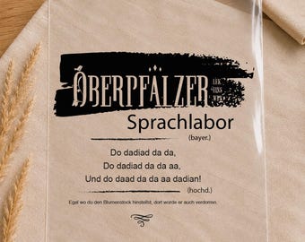 Transferencia termoadhesiva con frase del dialecto bávaro del Alto Palatinado | Divertida transferencia termoadhesiva en formato A4 | Regalo del Alto Palatinado, color seleccionable