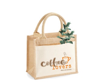 Jute-Tasche | Motiv coffee lovers | Kaffee | Geschenk | Mitbringsel | Danke sagen | Geschenkverpackung | personalisiert | Kaffee Liebe