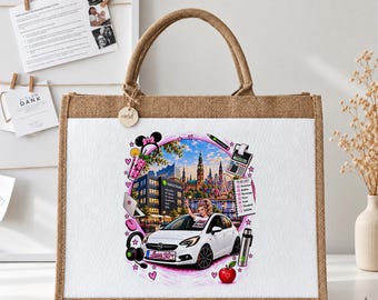 Personalized jute bag with custom AI design – gift for colleagues, birthdays & farewells – Jute shopper S/L