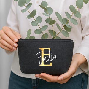 Kosmetiktasche Damen Beutel mit Name | Initial | personalisiert | Aufbewahrungstasche | Kulturtasche | Buchstabe und Name | Farbauswahl