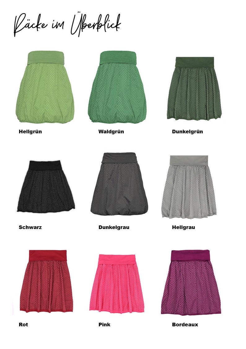 Balloon skirt women knee length Motif: daisies Waistband stretchable 60-110 cm size 36-42 Various colors also suitable as a maternity skirt image 6