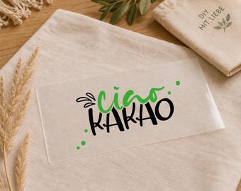 DTF Iron-on Transfer Ciao Kakao | Personalized Iron-on Patch for Kids' Shirts | Back to School