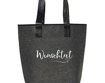 Filztaschen mit WUNSCHTEXT bestickt | Einkaufstasche Damen exklusiv | Hochwertig verarbeitet | 44x26cm | Personalisiert | Stickerei