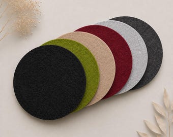 Felt coaster blanks for self-painting | DIY felt craft kit | Blank for painting with fabric paint or plotter | Round
