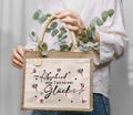 Farewell gift jute bag – 'A bag full of happiness for your farewell' – Personalizable – Teachers, colleagues, educators – Farewell gift product logo