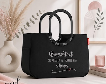 Bolsa de la compra personalizada con texto a medida | Reisenthel Loopshopper M & L Idea de regalo, impresión a doble cara, Navidad, cumpleaños, aniversario