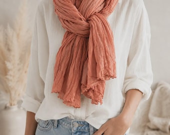 Personalized scarf with name | Women's polyester scarf | Gift for her | Boho autumn scarf | Choice of colors | Birthday gift