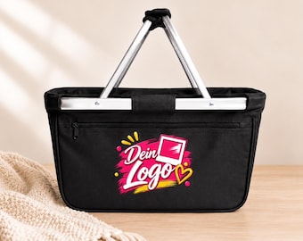 Personalized shopping basket with your design - We design for you - your motif, photo, logo – gift for mom & grandma, carrying basket