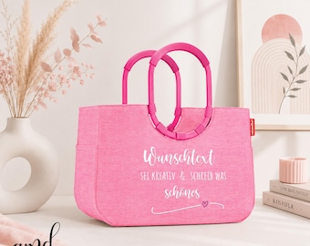 Bolso personalizado con texto a medida | Reisenthel Loopshopper (L) Idea de regalo | Mamá, abuela, Día de la Madre, Navidad, cumpleaños, aniversario