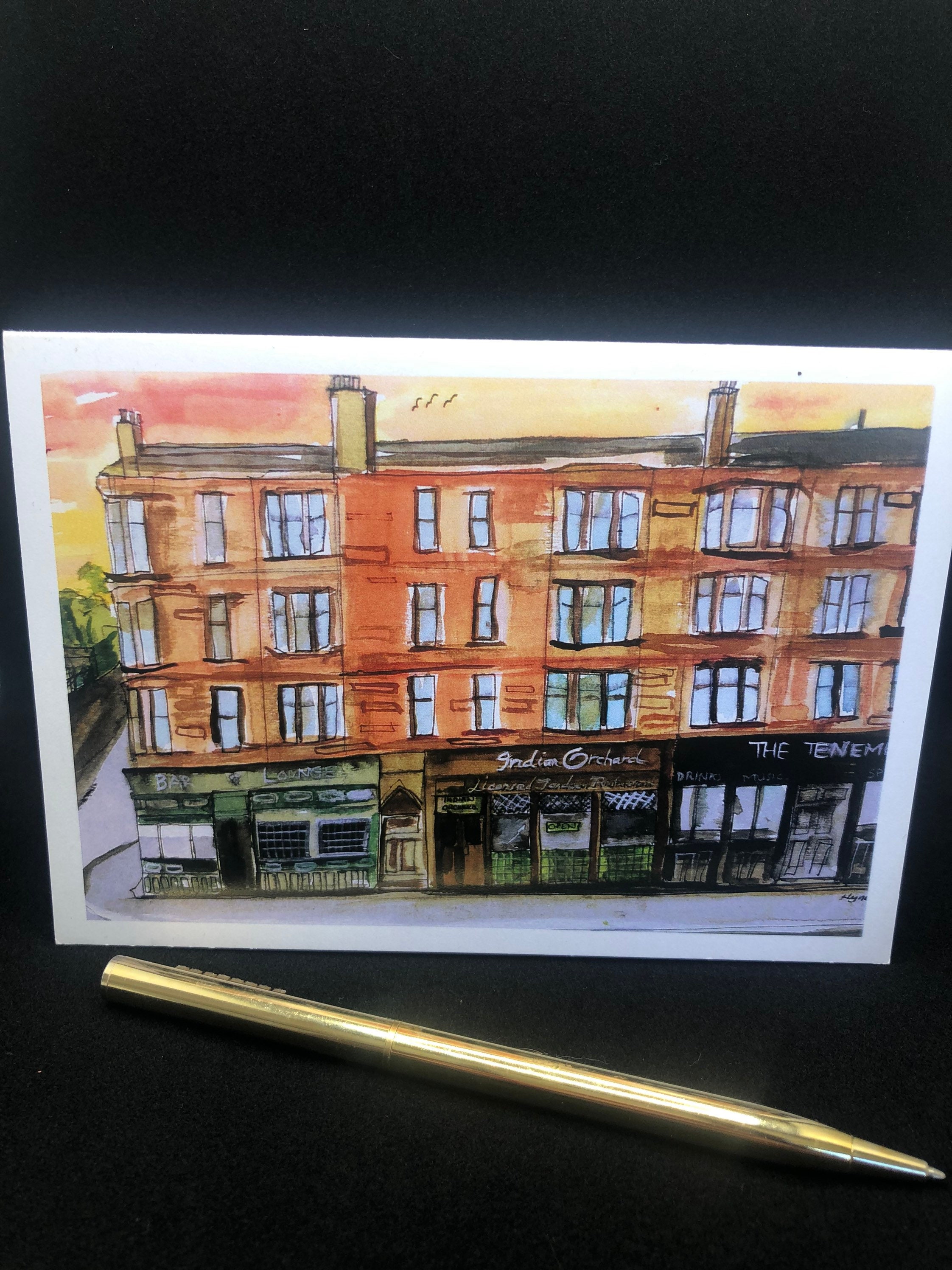 Glasgow Set of 4 greetings cards Partick pubs /gift set/from Etsy