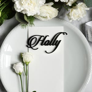 Acrylic Name Place Cards - Laser Cut From 3mm Acrylic.  Over 200 Colours available. Black, Gold, White, Silver Acrylic Place Names.