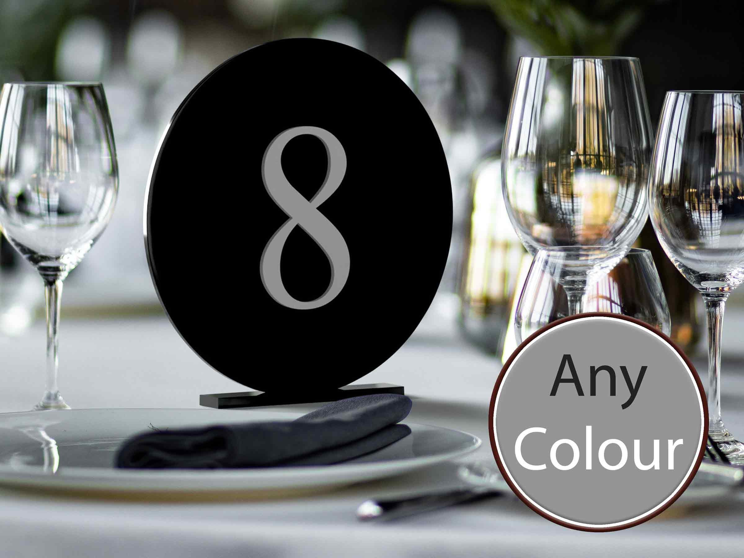 Round Wedding Table Number | Acrylic Circle With Numerical 3D Numbers