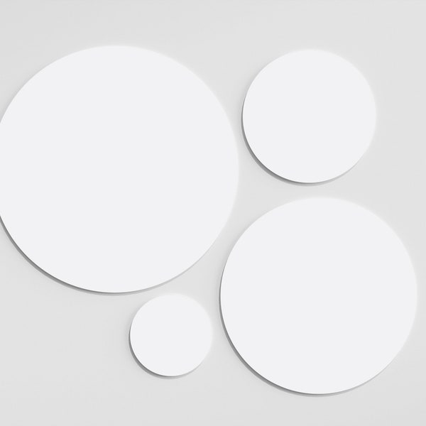 White Round Acrylic Blanks | Circle White Acrylic Blanks For DIY Wedding Kits and Crafts.  Available in large,small and custom sizes.