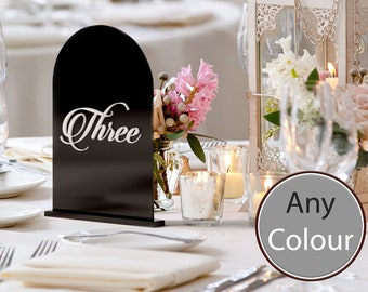 Wedding Table Number | Black Acrylic Table Number | Arch 3D Table Numbers | Luxury Wedding Centre pieces | Wedding Table Decor