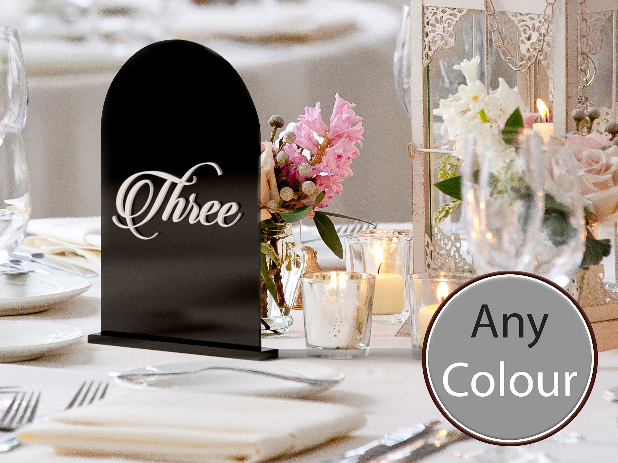 Wedding Table Number | Black Acrylic Arch 3D Numbers Luxury Centre Pieces Decor
