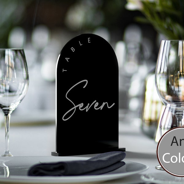 Black Wedding Table Number | Acrylic Table Number | Black Table Numbers | Elegant Wedding Centre pieces | Black Wedding Table Decor