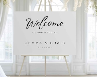 Personalised Wedding Welcome Sign - 5mm Thick Acrylic - Choice of Colours