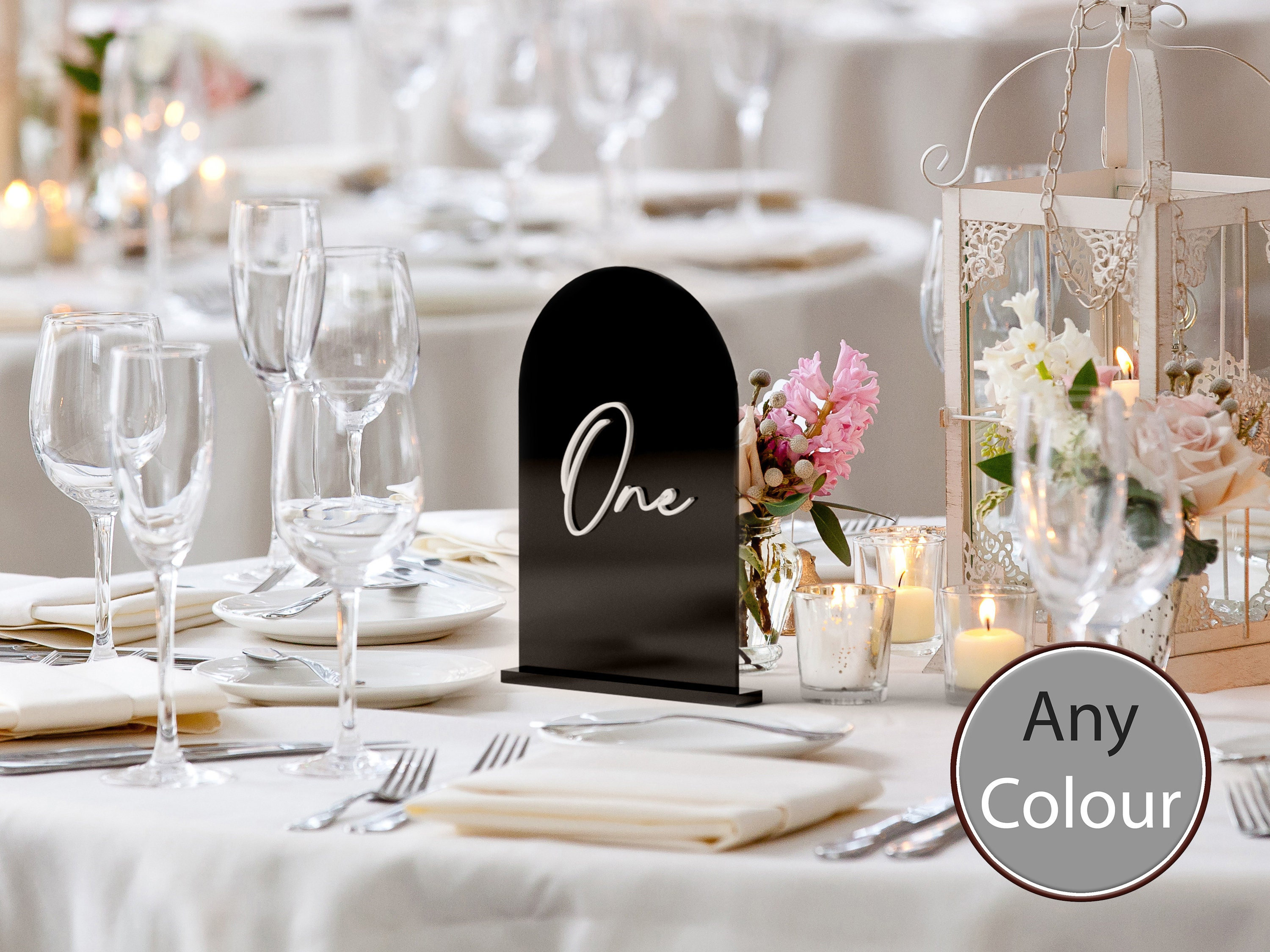 Black & White Wedding Table Number | Acrylic 3D Numbers Luxury Centre Pieces Decor