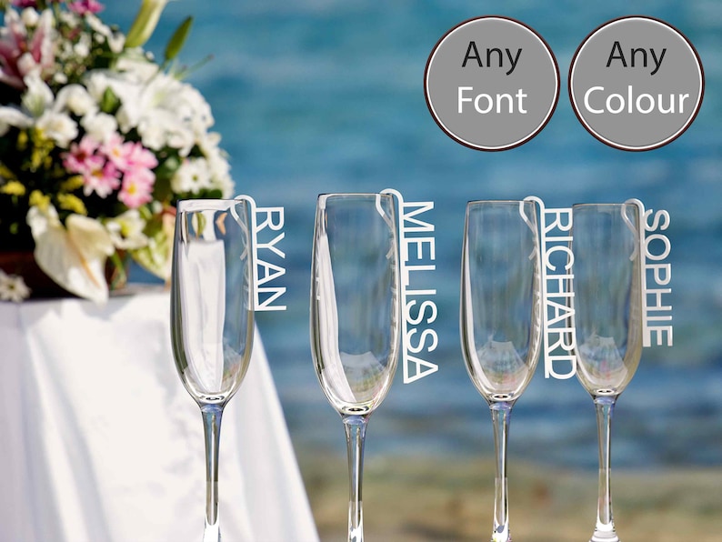 Wedding Wine Glass Name Tags Wine Glass Charms Wedding - Etsy