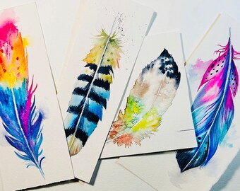 Online Class: Colourful Feathers Watercolour Painting (Pre-recorded)