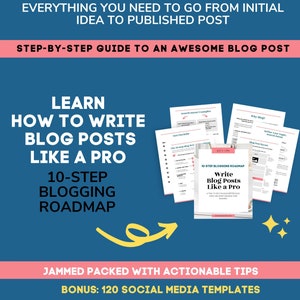 Learn How to Write a Good Blog Post in 10 Steps | How to Write a Blog Post Step by Step | Blog Post Planner | Blogging Course | Blog Guide