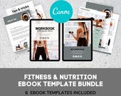 Fitness & Nutrition Ebook Bundle | 6 x Easy to Edit Canva Ebook Templates | Fitness Ebook Template | Nutrition Ebook Template