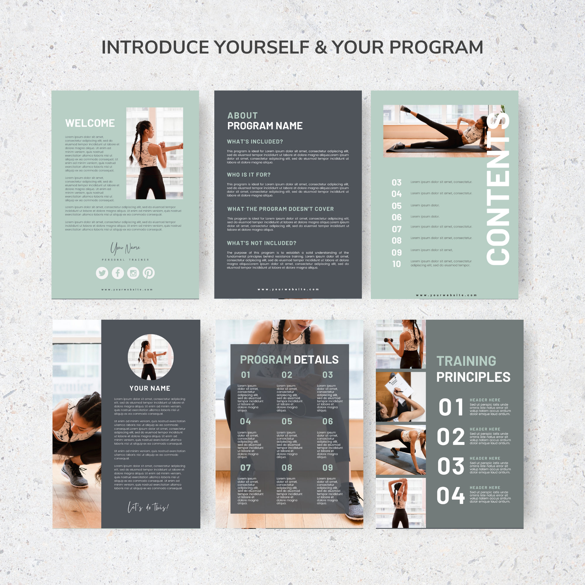 Fitness Program Template Fitness Ebook Template Canva Ebook Template