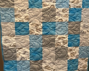 Blue Whale Handmade Baby Quilt