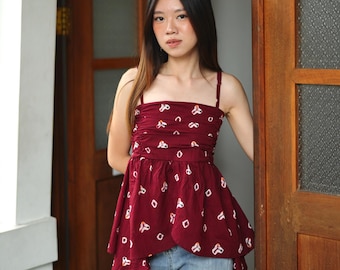 Tanktop aus Batik-Baumwolle, Sommertop mit Batikmuster