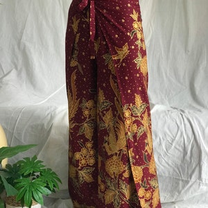 Maroon Batik Wrap Pants, Bali Beach Pants, Festival Trousers, Summer Pants for Women