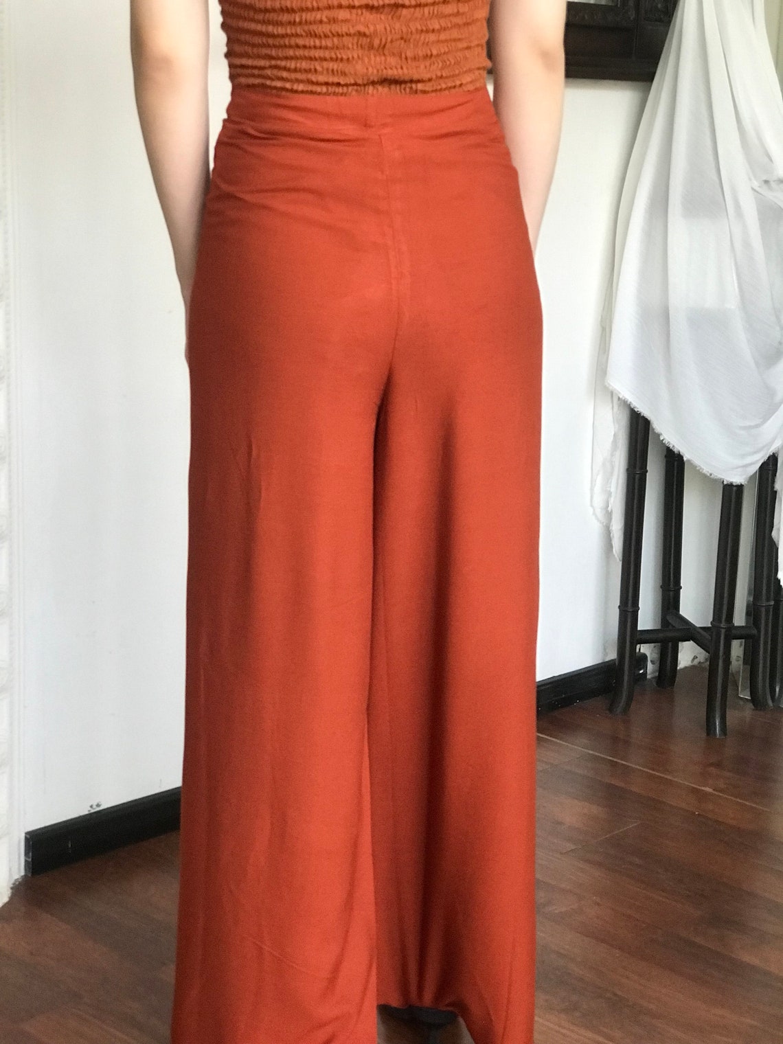 Terracotta Wrap Pants, Bali Beach Pants, Summer Pants, Festival Pants