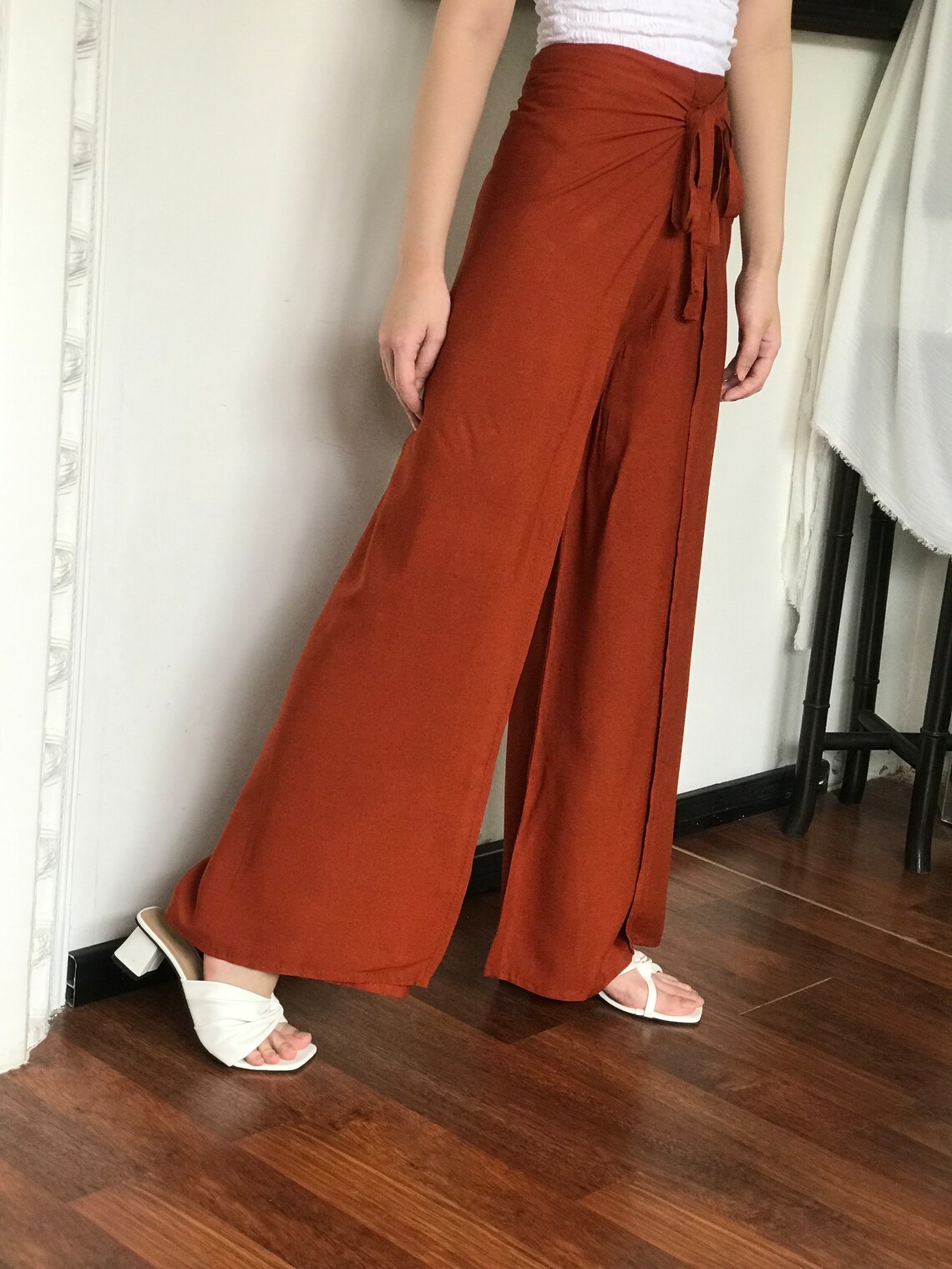 Terracotta Wrap Pants, Bali Beach Pants, Summer Pants, Festival Pants
