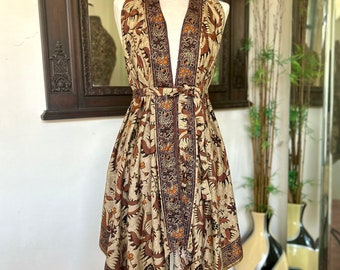 Brown Batik Outer, Modern Batik Vest for Women, Batik Vest, Beach Cover Ups, Wedding Guest Attire