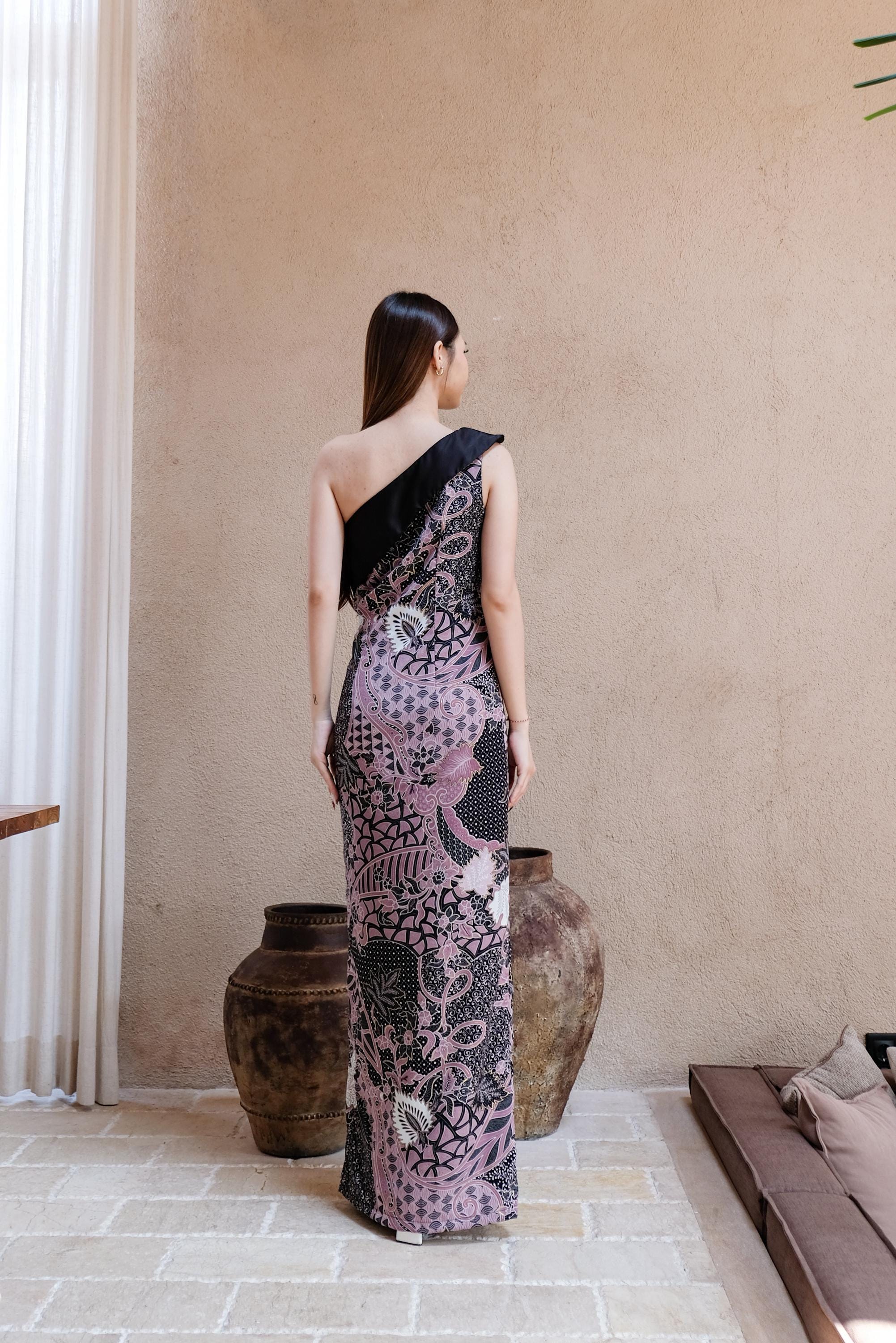 model batik dress modern XS Batik Wrap Dress with Flutter Sleeves