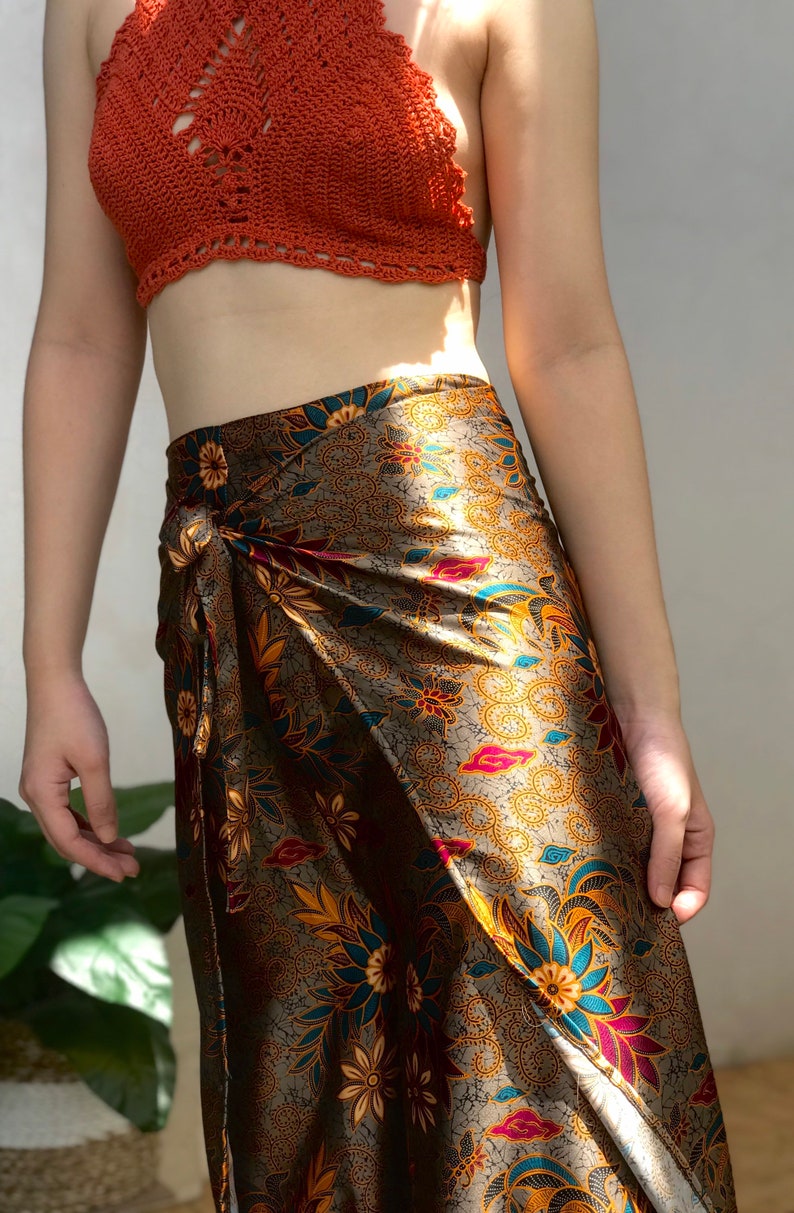 Gray Silk Batik Wrap Pants Bali Beach Pants Festival Etsy