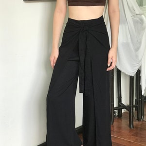 Black Wrap Pants, Bali Beach Pants, Summer Pants, Festival Pants, Hippie Palazzo Pants