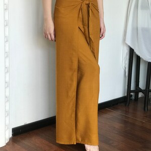 Yellow Mustard Wrap Pants, Bali Beach Pants, Summer Pants, Festival Pants, Hippie Palazzo Pants image 4