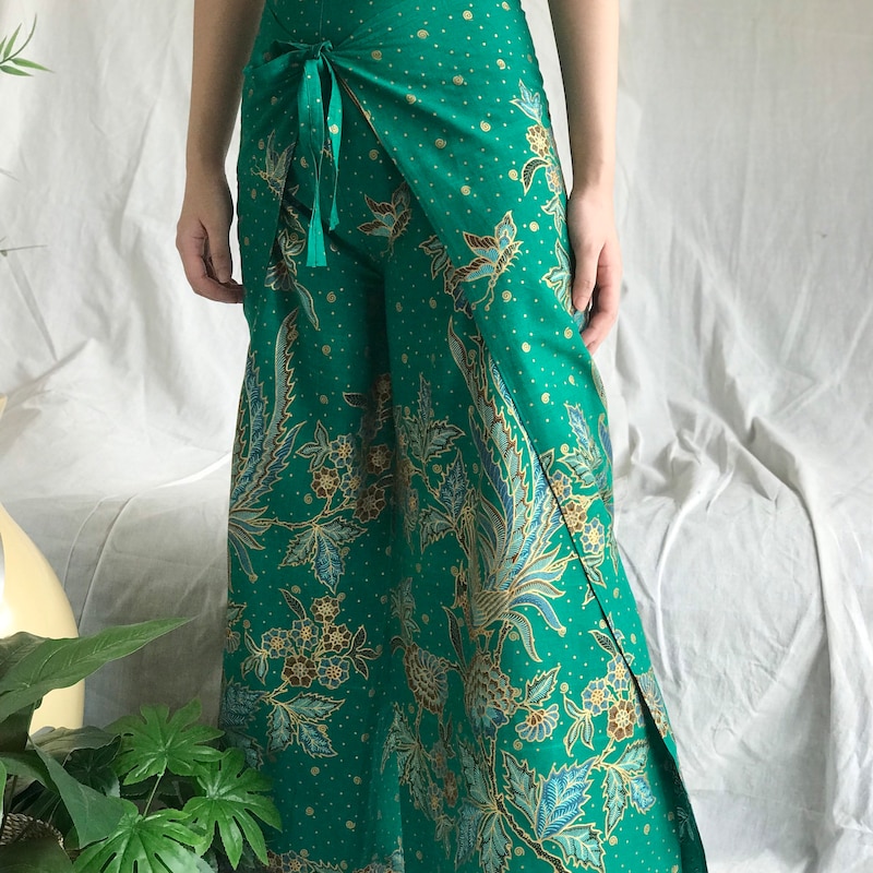 Blue Abstract Batik Pants Set