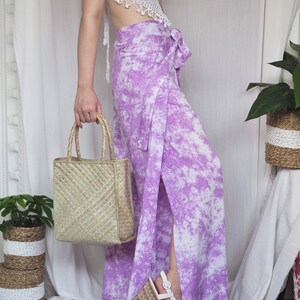 Blue Tie Dye Wrap Pants: Handmade Batik Rayon Wide Leg Palazzo - Etsy