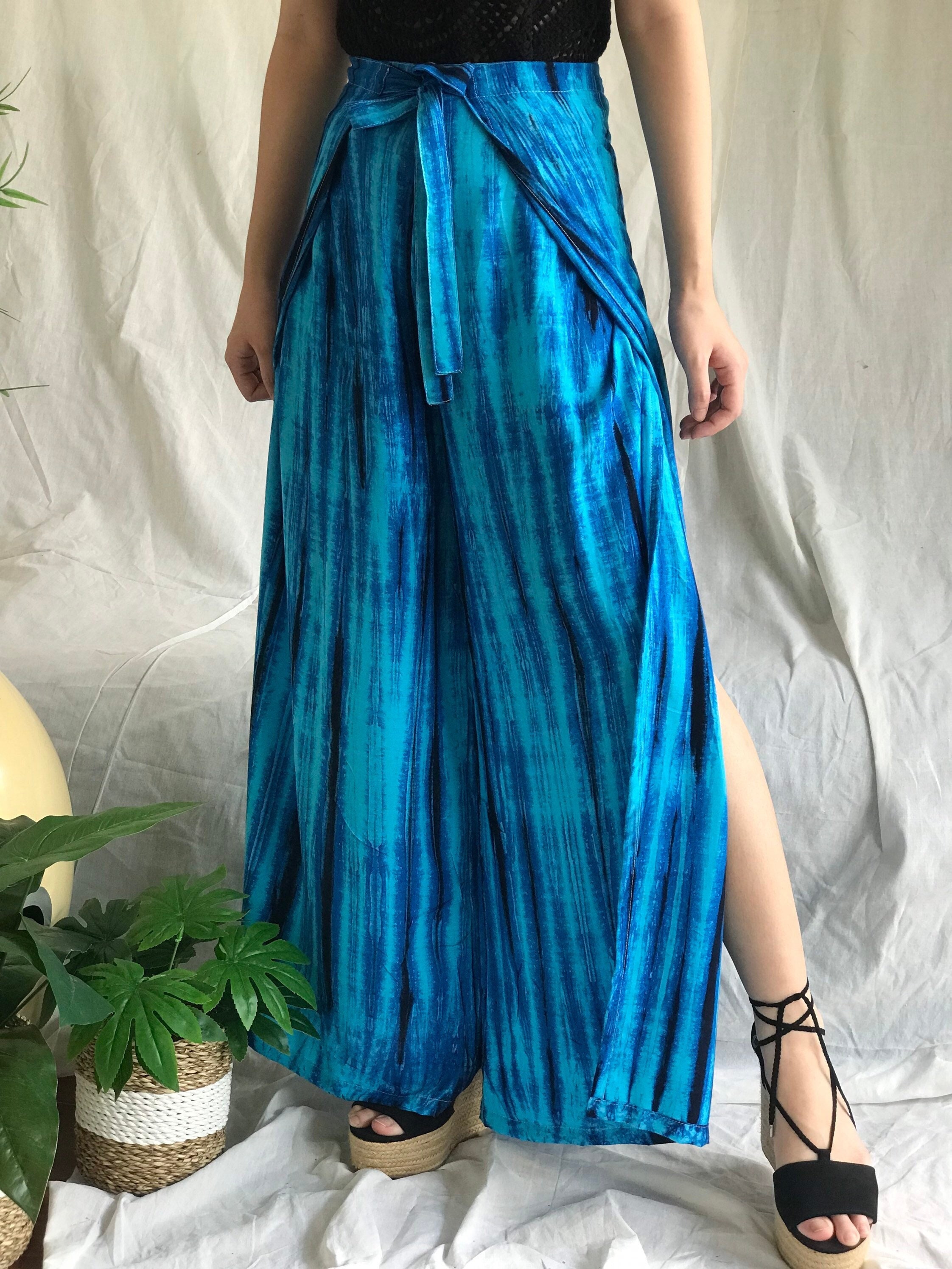Buy Solid Color Wrap Pants, Lightweight and Flowy Wrap Around Pants, Soft  Fabric Palazzo Pants, Women's Boho Pants Front and Back Ties Online in  India - Etsy