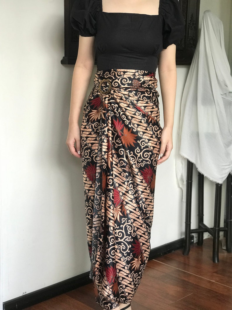 Brown Black Batik Wrap Skirt, Bali Skirt, Sarong Skirt, Beach Cover Up ...