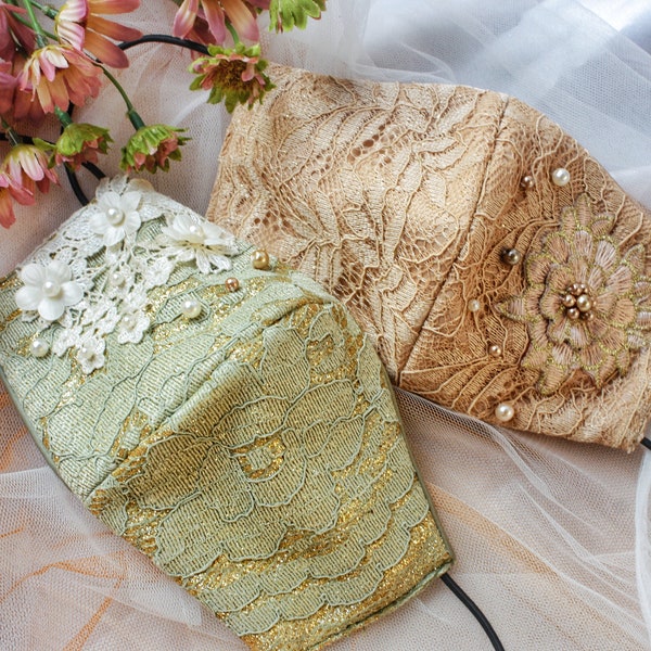 Lace Couture Mask/Wedding Mask/Bridesmaid Mask