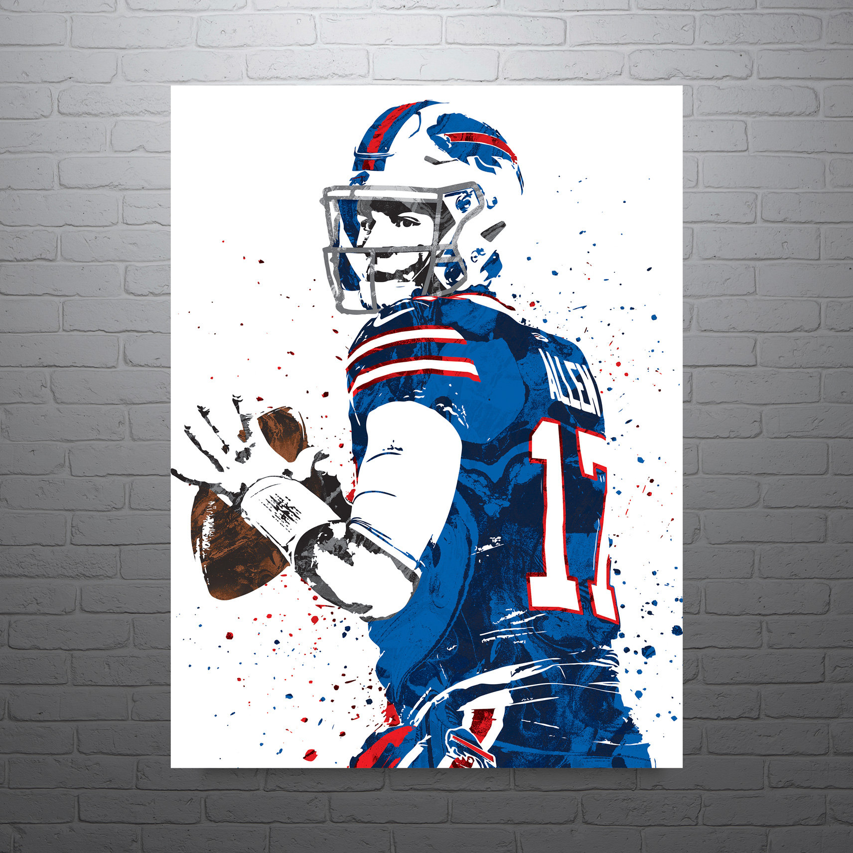 Josh Allen Buffalo Bills Football Poster Man Cave Sports Art 