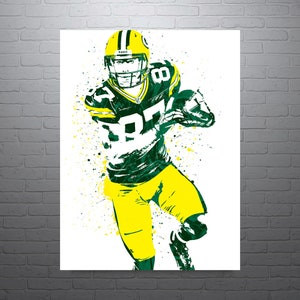 Green Bay Packers Jordy Nelson Portrait Sports Print Art 11x17