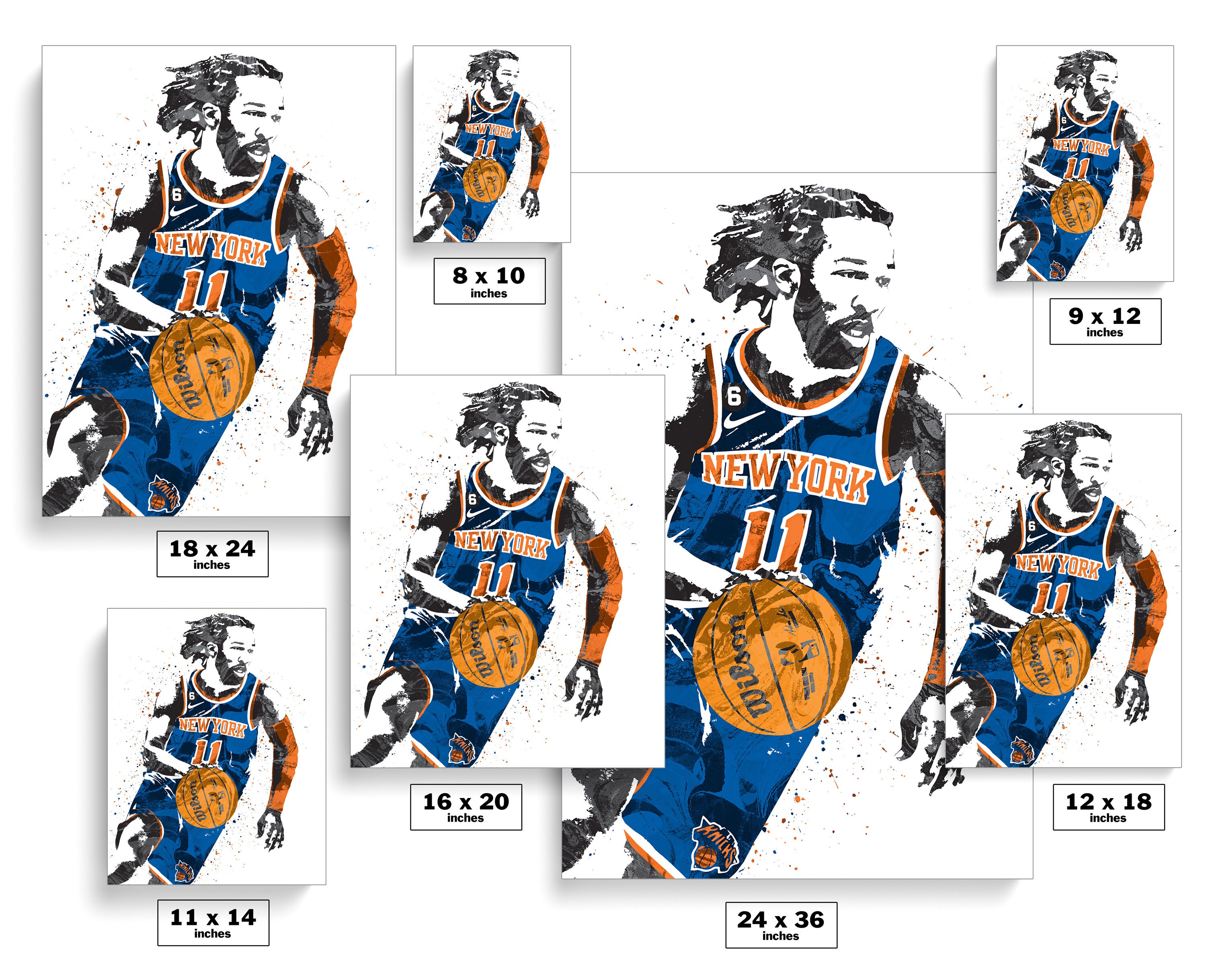 Jalen Brunson Football Paper Poster Knicks 3 - Jalen Brunson - Magnet