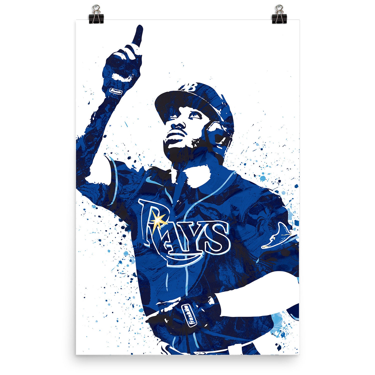 TAMPA BAY RAYS Jersey Photo Poster any Custom Name & 