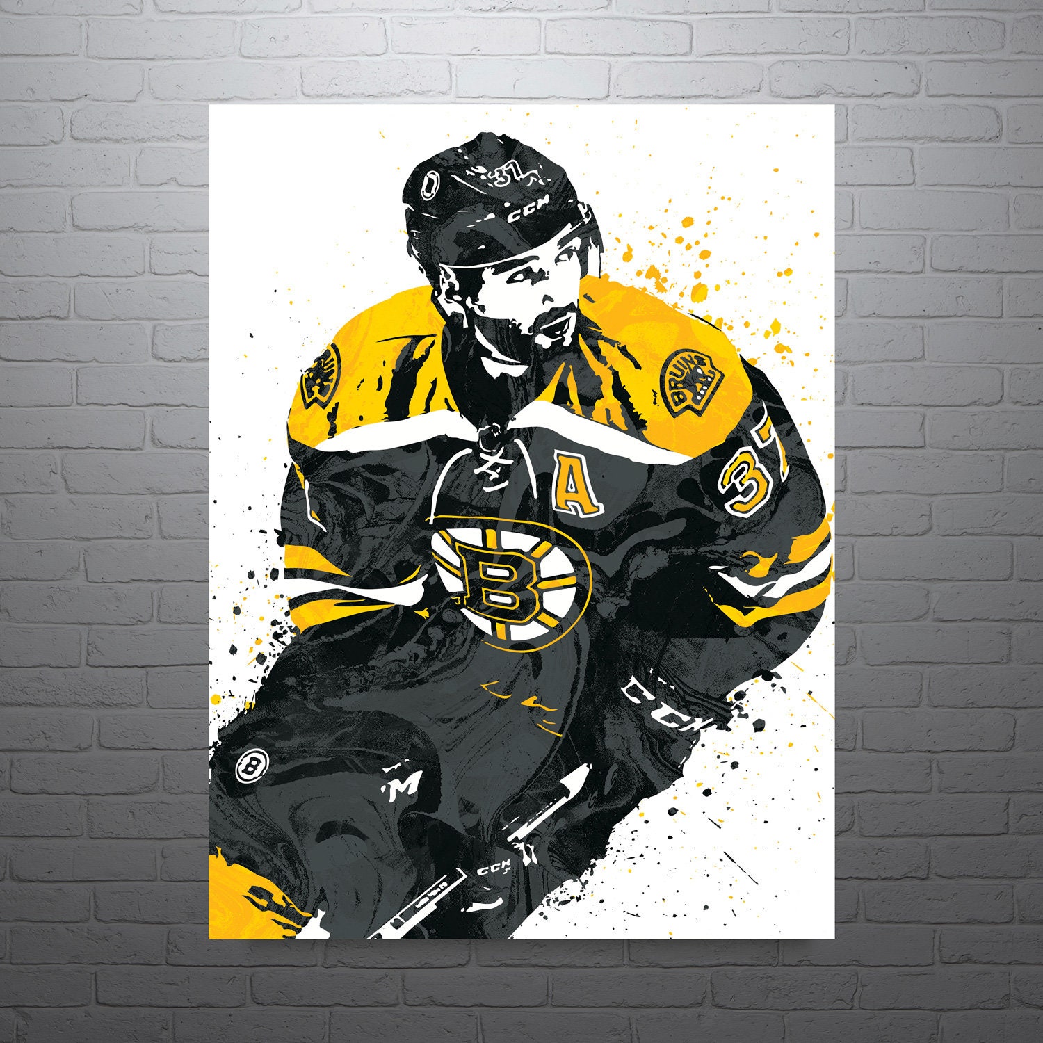  Sports Decor Patrice Bergeron Puck - Captain Jersey Stitch :  Sports & Outdoors